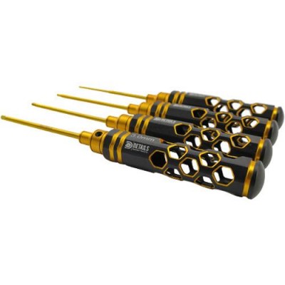[���ܼ�] DTT02023 [DETAILS TECH] (Ƽź ��) Allen Wrench Set - Hexagon Honeycomb Black Gold 4pcs (Hex 1.5, 2.0, 2.5, 3.0mm)