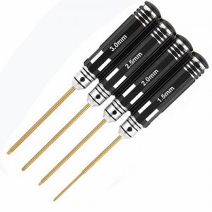 [DETAILS TECH] (Ƽź ��) Allen Wrench Set - C Black Gold 4pcs (Hex 1.5, 2.0, 2.5, 3.0mm) 