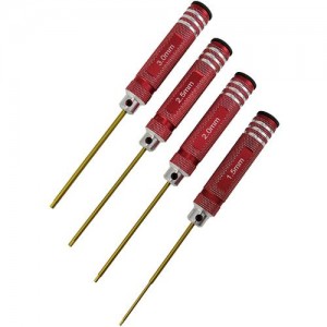 [DETAILS TECH] (Ƽź ��) Allen Wrench Set - Break Red 4pcs (Hex 1.5, 2.0, 2.5, 3.0mm) 