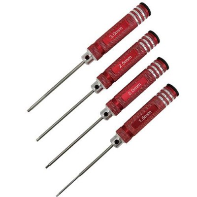 [���ܼ�] DTT11025 [DETAILS TECH] (HSS ��) Allen Wrench Set - Break Red 4pcs (Hex 1.5, 2.0, 2.5, 3.0mm)