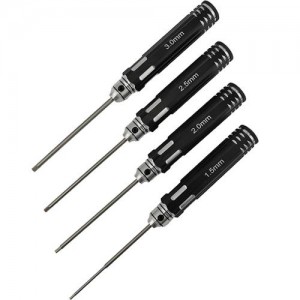 [DETAILS TECH] (HSS ��) Allen Wrench Set - B Black 4pcs (Hex 1.5, 2.0, 2.5, 3.0mm) 