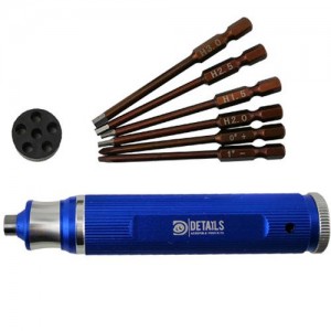 [DETAILS TECH] 6 in 1 Magnetic Screwdriver Set (Hex 1.5, 2.0, 2.5, 3.0mm / Phillips 0# / Flat 1#) 