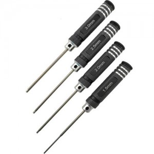 [DETAILS TECH] (HSS ��) Allen Wrench Set - Break Black 4pcs (Hex 1.5, 2.0, 2.5, 3.0mm) 