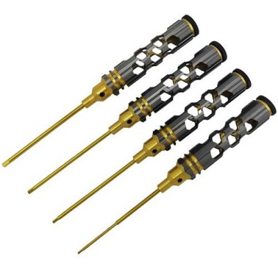 [���ܼ�] DTT02006 [DETAILS TECH] (Ƽź ��) Titanium Coated Tips Allen Wrench Set - Ink Gold Honeycomb 4pcs (Hex1.5/2.0/ 2.5/3.0mm)