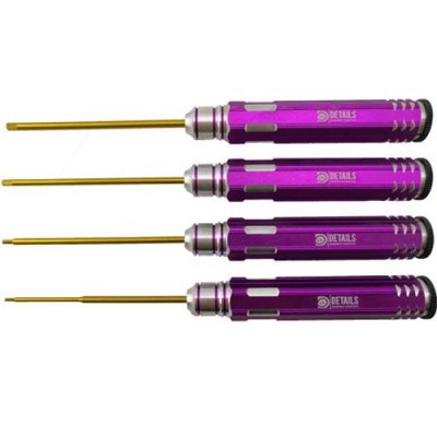 [���ܼ�] DTT02016 [DETAILS TECH] (Ƽź ��) Allen Wrench Set - Purple 4pcs (Hex1.5/2.0/ 2.5/3.0mm)