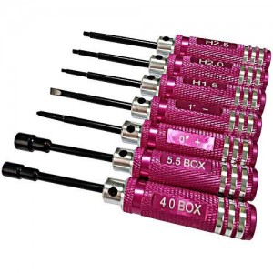 [DETAILS TECH] 7pcs red galvanized Hex socket Tool set 