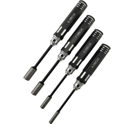 [���ܼ�] DTT11021 [DETAILS TECH] (HSS ��) Nut Drivers Set - Black A 4pcs (4.0, 5.5, 7.0, 8.0mm)