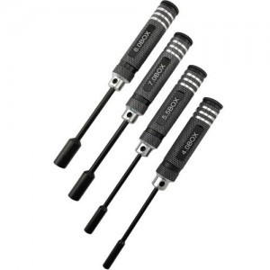 [DETAILS TECH] (HSS ��) Nut Drivers Set - Black B Honeycomb 4pcs (4.0, 5.5, 7.0, 8.0mm) 