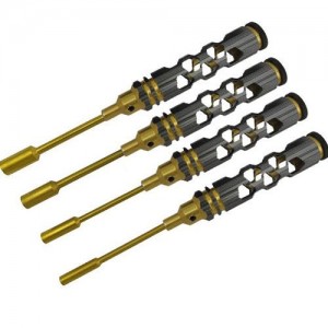 [DETAILS TECH] (Ƽź ��) Titanium Coated Tips Nut Drivers Set - Ink Gold Honeycomb 4pcs (4.0, 5.5, 7.0, 8.0mm) 