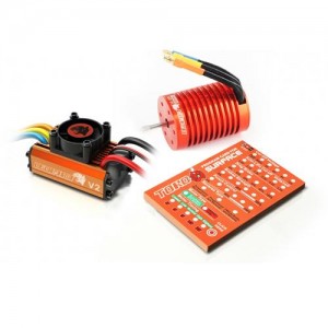 [SKY RC] Brushless 60A ESC 3300KV Motor ProgrCard Combo For 1:10 Car (12T) 