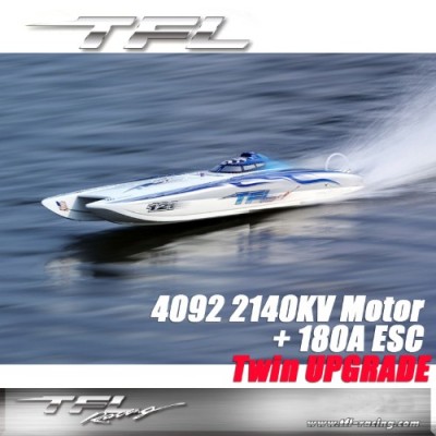 [���ܼ�]  [TFL] Zonda Rc Boat : White & Blue : Twin Drive V3 (4092 2140KV Motor 180A ESC x 2set)