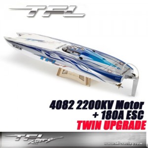[TFL] Genesis Rc Boat : White & Blue : Twin Drive V4 (4082 2200KV Motor 180A ESC x 2set) 