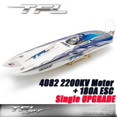 [���ܼ�]  [TFL] Genesis Rc Boat : White & Blue : Single Drive V3 (4082 2200KV Motor 180A ESC)
