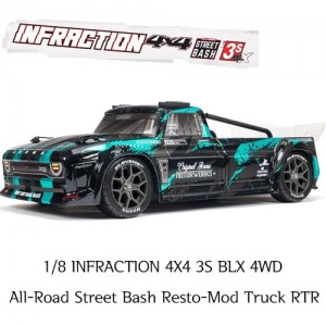 [ARRMA] (3������ �귯�ý�����) 1/8 INFRACTION 4X4 3S BLX 4WD All-Road Street Bash Resto-Mod Truck RTR, Teal 