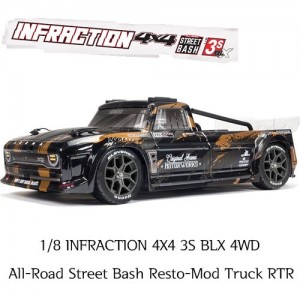 [ARRMA] (3������ �귯�ý�����) 1/8 INFRACTION 4X4 3S BLX 4WD All-Road Street Bash Resto-Mod Truck RTR, Gold 