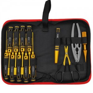 [DETAILS TECH] Premium Tool Bag - Big Handle Black Gold 13pcs Set 