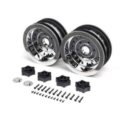 [���ܼ�] LOS44005 [TEAM LOSI] D&D Mega Truck Wheel, Chrome (2): LMT Mega
