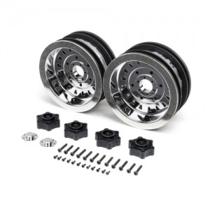 [TEAM LOSI] D&D Mega Truck Wheel, Chrome (2): LMT Mega 