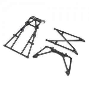 [TEAM LOSI] Rear Cage & Hoop Bar, Black: LMT Mega 