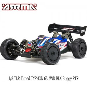 [ARRMA] 1:8 TLR Tuned TYPHON 6S 4WD BLX Buggy RTR, Red/Blue ������, ���͸� ���� (������)