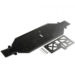 [TEAM LOSI] Chassis w/Brace, 4mm Black: DBXL-E 2.0 