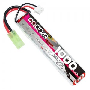 [CODDAR] 7.4V 1000MAH 35C ��Ƭ������ ���͸� (�� ����) 102(L)*20(W)*11.5(H)mm