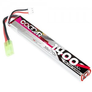 [CODDAR] 7.4V 1400MAH 35C ��Ƭ������ ���͸� (�� ����) 128(L)*20(W)*13(H)mm