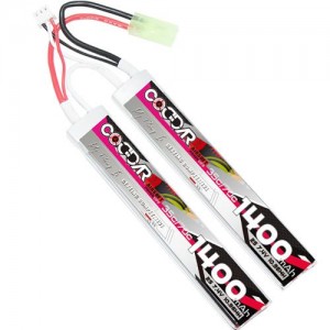 [CODDAR] 7.4V 1400MAH 35C ��Ƭ������ ���͸� (�� ����) - �и��� 125(L)*20(W)*6.5(H)mm, Twins