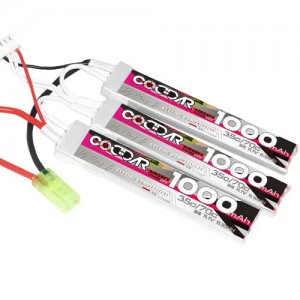 [CODDAR] 11.1V 1000MAH 35C ��Ƭ������ ���͸� (�� ����) - �и��� 128(L)*20(W)*6(H)mm, Triplets