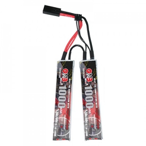 [GNB] 7.4V 1000mAh 30C ��Ƭ������ ���͸� (�и��� / �� ����) 6*20.5*100mm (H*W*L)