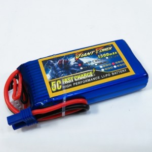 [GIANT POWER] 7.4V 1300mAh 35C ��Ƭ ������ ���͸� (EC2 ��) Delta Ray ��� ����