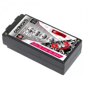 [GNB] 7.6V 5300mAh HV 2S 140C ������ ��Ƭ ������ ���͸� (�� ��Ƽ) Short Shorty Pack 5.0mm Bullet