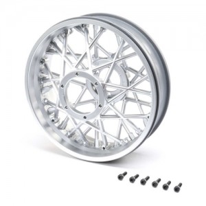 [TEAM LOSI] Rear Wheel Set, Satin Chrome: Promoto-MX 