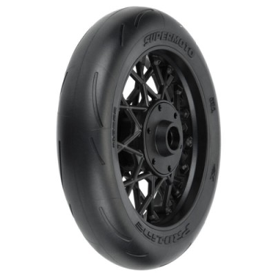 [���ܼ�] PRO1022210 [PROLINE-RACING] 10222-10 1/4 Supermoto S3 Motorcycle Front Tire MTD Black (1): PROMOTO-MX