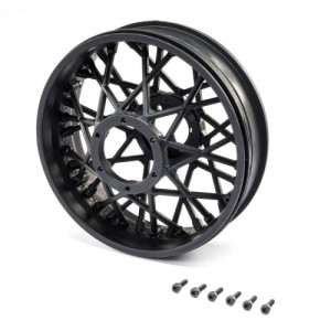 [TEAM LOSI] Rear Wheel Set, Black: Promoto-MX 