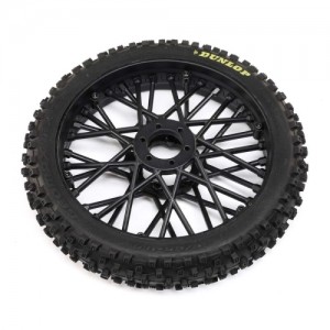 [TEAM LOSI] Dunlop MX53 Front Tire Mounted, Black: Promoto-MX 