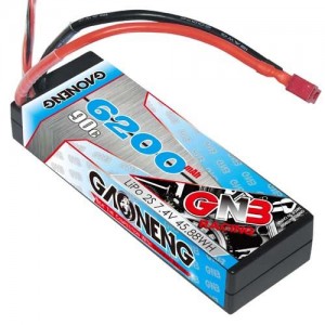 [GNB] 7.4V 6200MAH 90C Stick Pack, Cabled Hard Case Size 25.1*47*139mm (H*W*L)