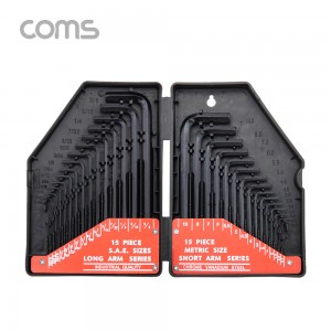 [Coms] ��ġ, �и� 30�� ���� ��ġ ��Ʈ inch, metric L hex set