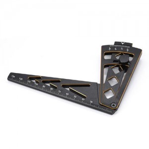 [DETAILS TECH] Quality Double Color Ride Height Gauge Rule for RC Car 18X10X2 cm Black Gold/Black Red 