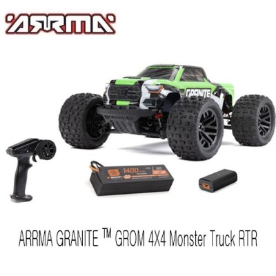[���ܼ�] ARA2102T3 [ARRMA] 1/18 GRANITE GROM MEGA 380 �귯�õ� 4X4 ���� Ʈ�� RTR (���͸� �� ������ ����, ���)
