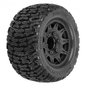 [PROLINE-RACING] PRO1023910 1/10 Bonesaw F/R 2.8 MT Tires Mounted 12mm/14mm Black Raid (2) 