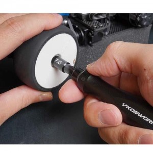 [KOSWORK] Hard Coated Aluminum 7mm Compact Wheel Nut Driver (For 4mm nut) (Light Tri Handle) 