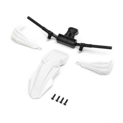 [���ܼ�] LOS-2304 [TEAM LOSI] Fender, Handguards & Handle Bars, White: Promoto-SM
