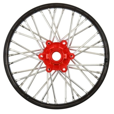 [���ܼ�] PRO283600T2 [PROLINE-RACING] PRO283600T2 1/4 Pro-Spec Aluminum V2 Bead Front Wheel Black/Red (1): Promoto-MX