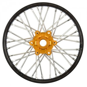[PROLINE-RACING] PRO283600T3 1/4 Pro-Spec Aluminum V2 Bead Front Wheel Black/Gold (1): Promoto-MX 