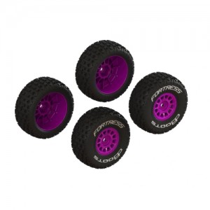 [ARRMA] ARA-1570 dBoots FORTRESS Glued Tire Set, Purple (2 Pairs) 