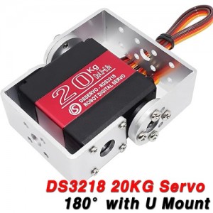 [RDS-3218] 20KG Servo Motor 180�� Waterproof Metal Gear Digital Servo with U Mounting Bracket 