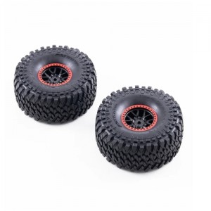 [ROC HOBBY] 1:7 Ford Bronco RTR EB Replacement Wheel & Tire Set (Red/Green, 2pcs) 
