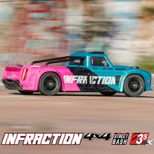 [ARRMA] 1/8 INFRACTION 223S DSC 4X4 RTR Brushless All-Road Street Bash , Teal/Pink 