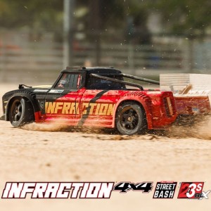 [ARRMA] 1/8 INFRACTION 223S DSC 4X4 RTR Brushless All-Road Street Bash , Black/Red 